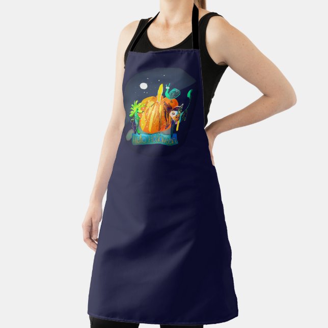 Pumpkin Halloween Friends – Magic Cartoon Animals Apron (Insitu)