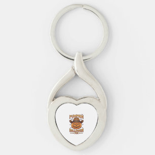 Pumpkin Halloween Fun Jack Lantern Cowboy Hat Bats Key Ring