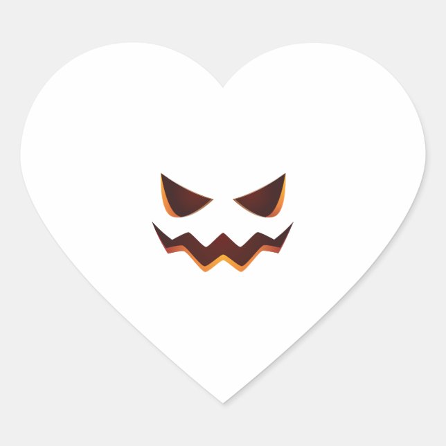 Pumpkin Halloween                              Heart Sticker (Front)