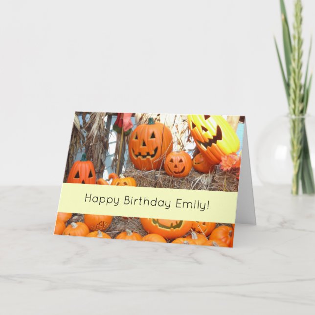 Pumpkin halloween jack o lantern orange pumpkins card (Front)