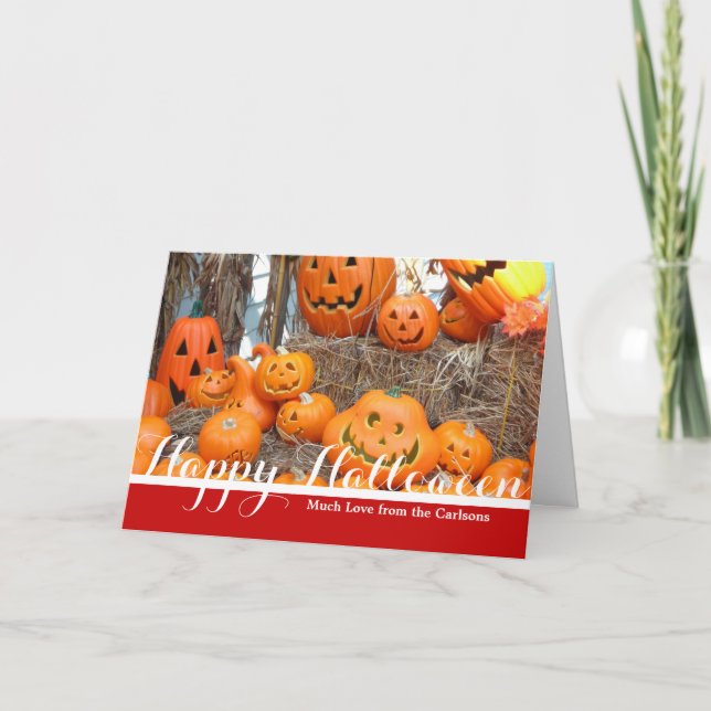 Pumpkin halloween jack o lantern orange pumpkins card (Front)