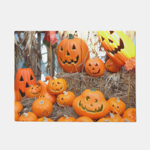 Pumpkin halloween jack o lantern orange pumpkins doormat