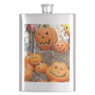 Pumpkin halloween jack o lantern orange pumpkins hip flask