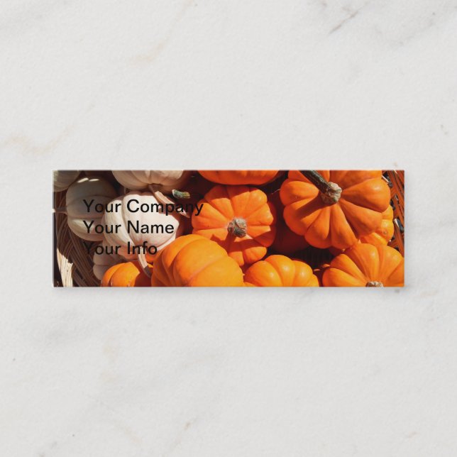 Pumpkin halloween jack o lantern orange pumpkins mini business card (Front)