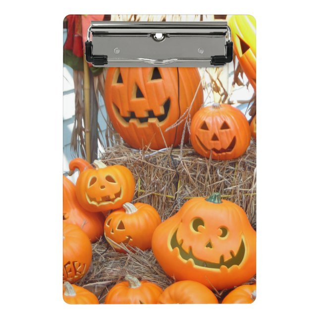 Pumpkin halloween jack o lantern orange pumpkins mini clipboard (Front)