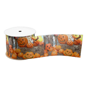 Pumpkin halloween jack o lantern orange pumpkins satin ribbon