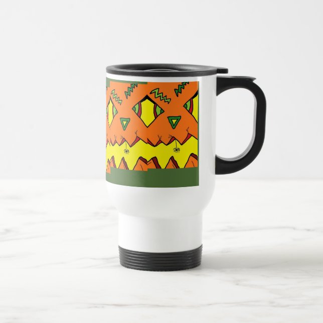 Pumpkin Halloween Jack-O-Lantern & Spider Mug (Right)