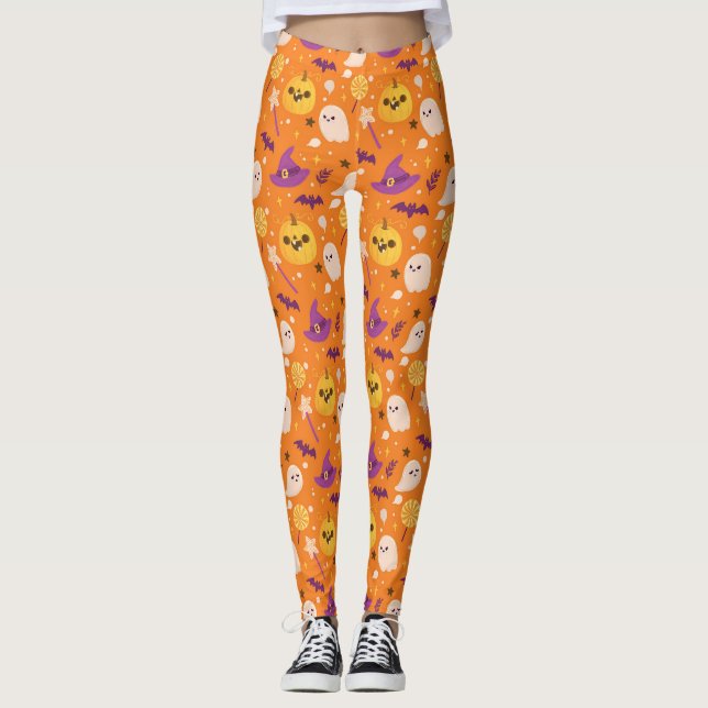 Pumpkin Halloween Leggings (Front)