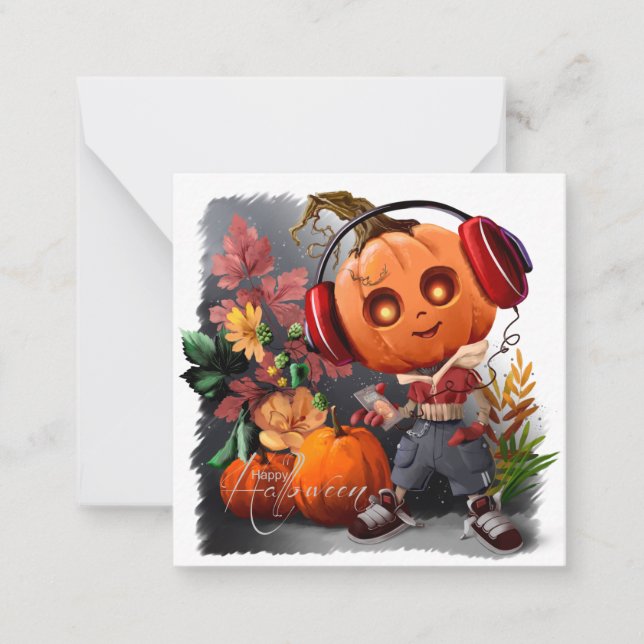 Pumpkin Halloween music lover Card (Front)