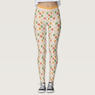 Pumpkin Halloween orange yellow green Leggings