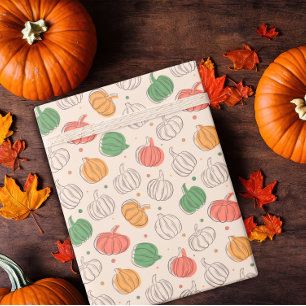 Pumpkin Halloween orange yellow green Wrapping Paper