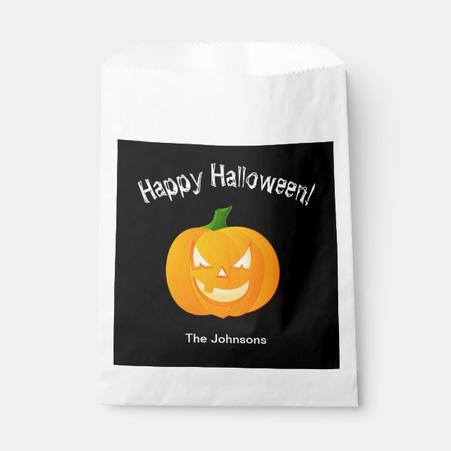 Pumpkin Halloween Party Favour Treat Bags (Front)