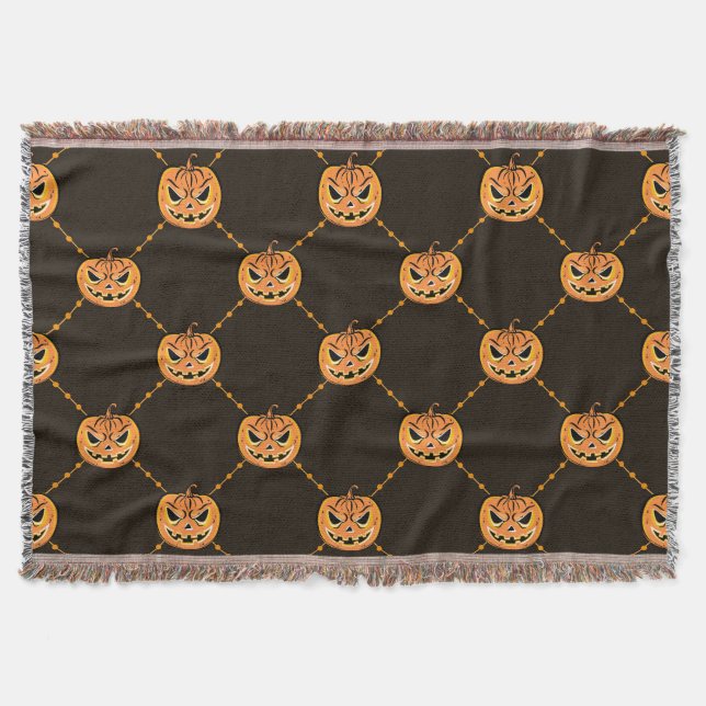 Pumpkin Halloween party theme. Throw Blanket (Front)