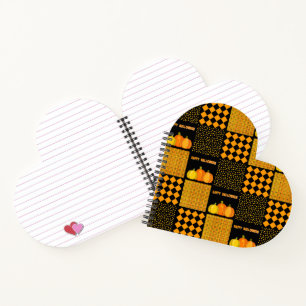 Pumpkin Halloween Patchwork Pattern Notebook