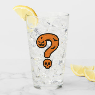Pumpkin Halloween Question Mark Glass