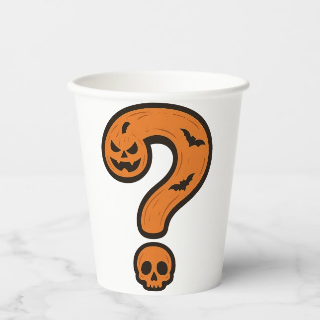 Pumpkin Halloween Question Mark Paper Cup (Front)