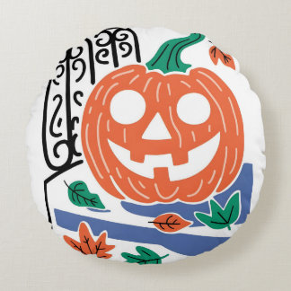 Pumpkin Halloween  Round Cushion