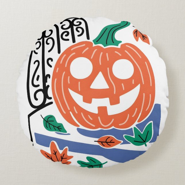 Pumpkin Halloween  Round Cushion (Front)
