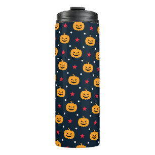 Pumpkin Halloween Seamless Pattern Thermal Tumbler