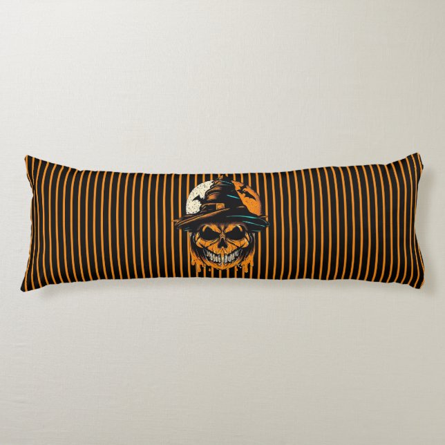 pumpkin/Halloween/skull/spooky  Body Cushion (Front)