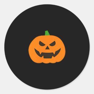Pumpkin Halloween Subtle Jack O Lantern Minimal Tr Classic Round Sticker