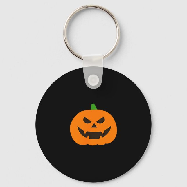 Pumpkin Halloween Subtle Jack O Lantern Minimal Tr Key Ring (Front)