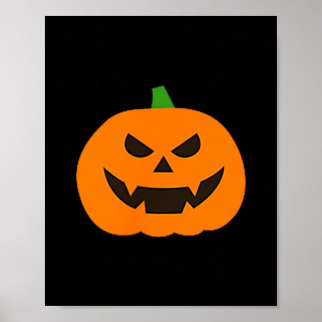Pumpkin Halloween Subtle Jack O Lantern Minimal Tr Poster (Front)