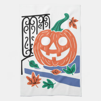 Pumpkin Halloween Tea Towel