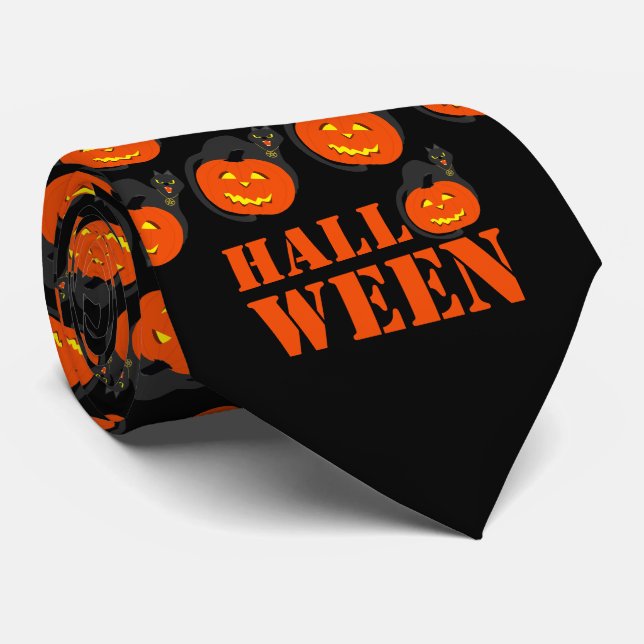 Pumpkin Halloween Tie (Rolled)