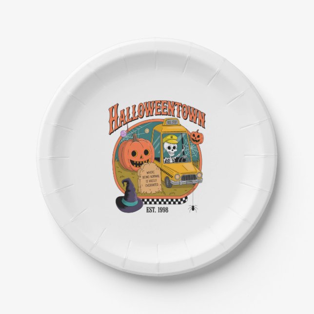 Pumpkin Halloweentown University Paper Plate (Front)