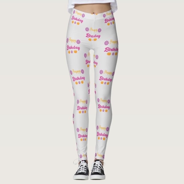 Pumpkin Happy Birthday Leggings (Front)