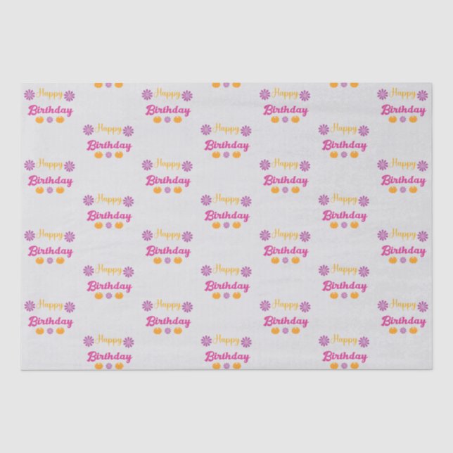 Pumpkin Happy Birthday Tissue Paper (Front)