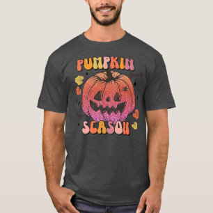 Pumpkin Happy Face Pumpkin Season Retro Fall Premi T-Shirt