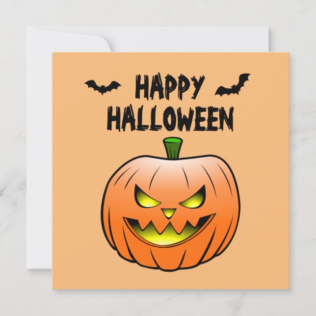 Pumpkin Happy Halloween Card (Front)