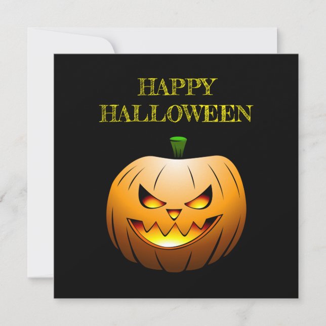 Pumpkin Happy Halloween Card (Front)
