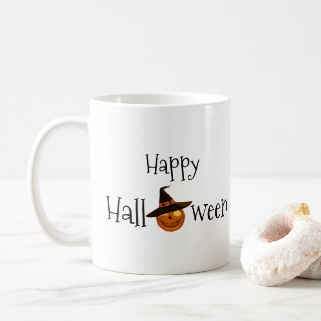  Pumpkin Happy Halloween Coffee Mug (With Donut)