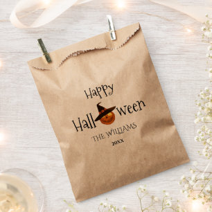  Pumpkin Happy Halloween Personalised  Favour Bag