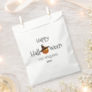  Pumpkin Happy Halloween Personalised  Favour Bags