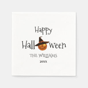 Pumpkin Happy Halloween Personalised Napkin