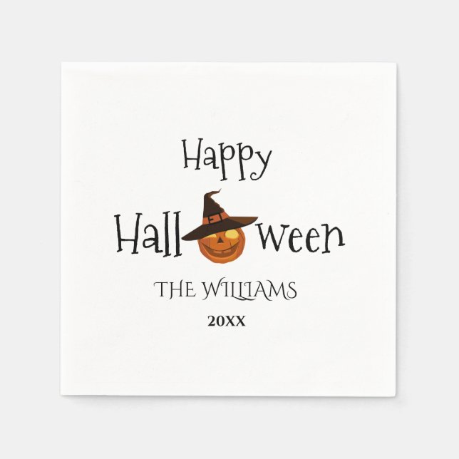  Pumpkin Happy Halloween Personalised   Napkin (Front)