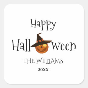  Pumpkin Happy Halloween Personalised  Square Sticker