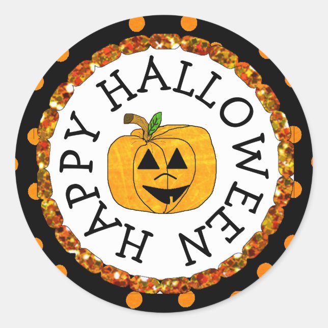 Pumpkin Happy Halloween Stickers (Front)
