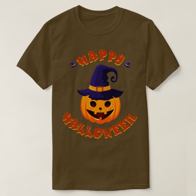 Pumpkin Happy Halloween T-Shirt (Design Front)