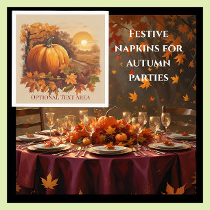 Pumpkin Harvest Festive Fall Autumn Paper Napkins
