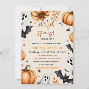 Pumpkin Harvest Halloween Birthday Invitation