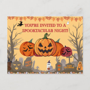 Pumpkin Harvest Halloween Party Invitation   Autum