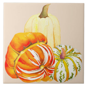 Pumpkin Harvest on a Ceramic Tile (1)