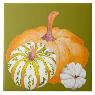 Pumpkin Harvest on a Ceramic Tile (3)
