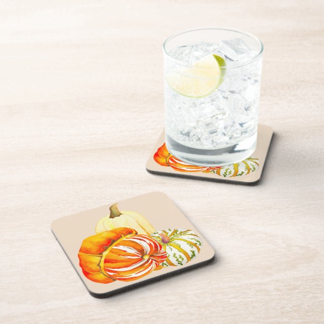 Pumpkin Harvest on a Coaster Set (Right Side)