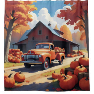 Pumpkin Harvest Shower Curtain